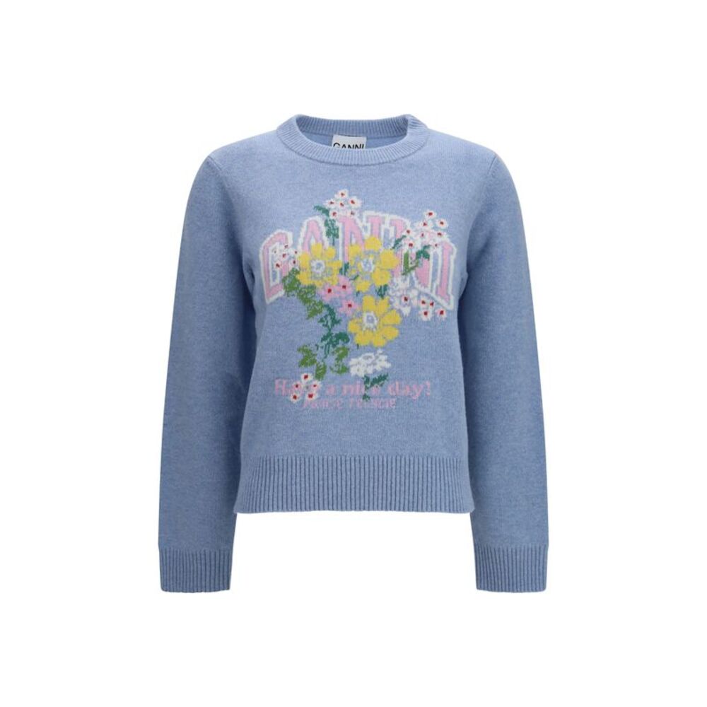 Ganni Women Flowers Wool Sweater